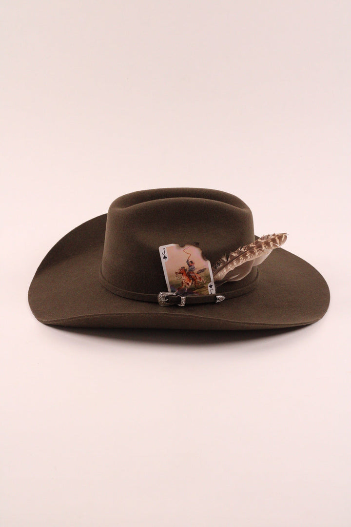 The Juniper - Mustang Cowboy Hat - Olive Distressed