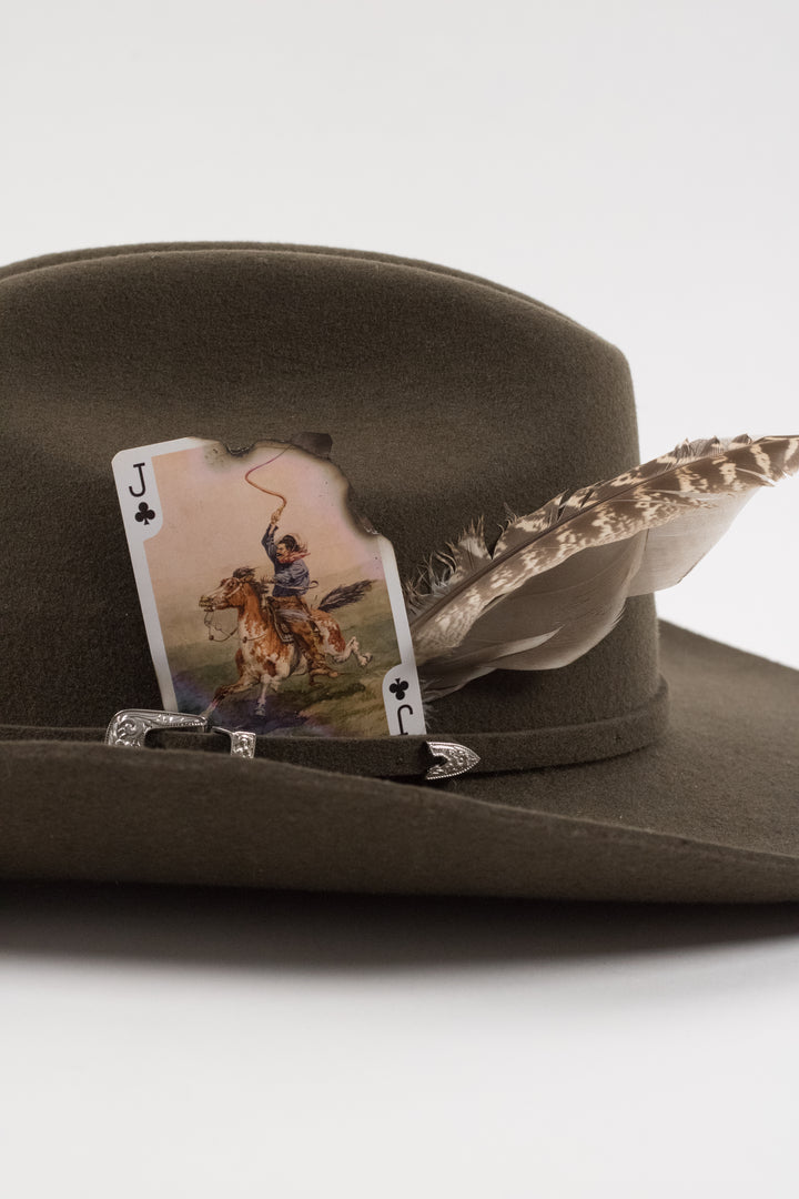 The Juniper - Mustang Cowboy Hat - Olive Distressed