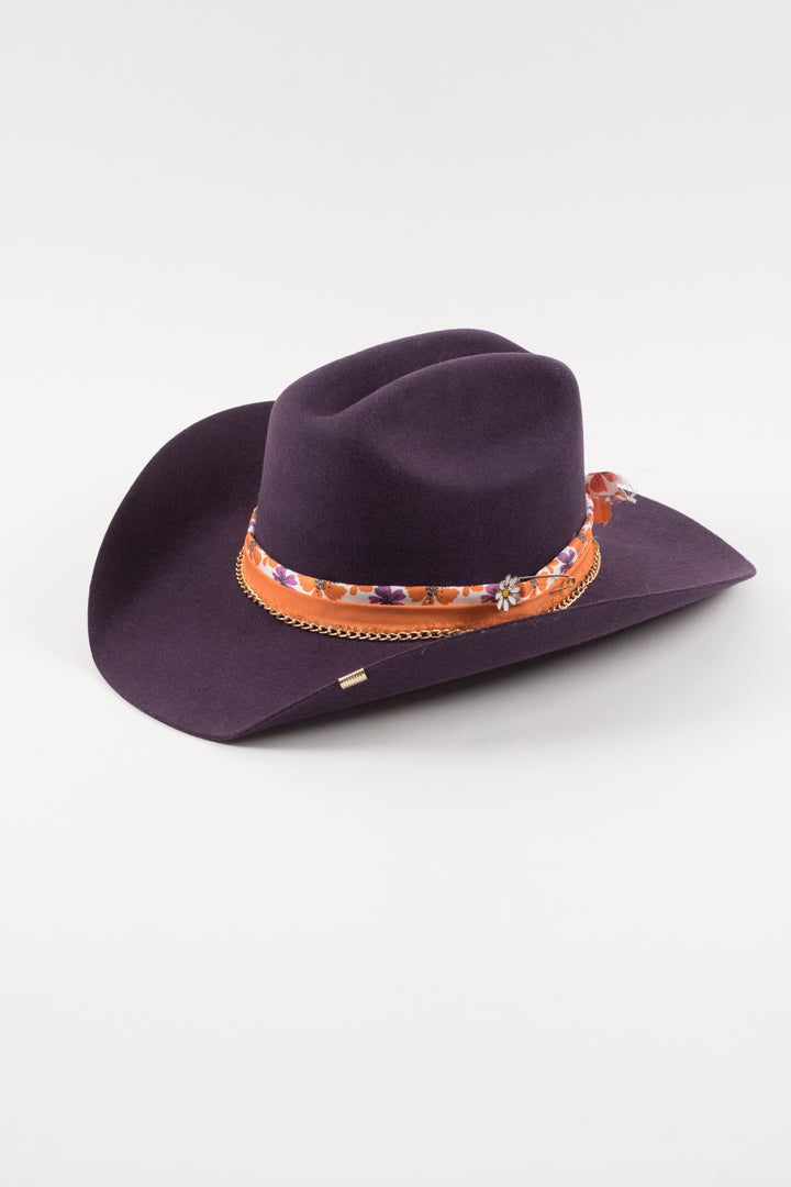 The Daisy- Wren Merino Wool Western Hat - Purple
