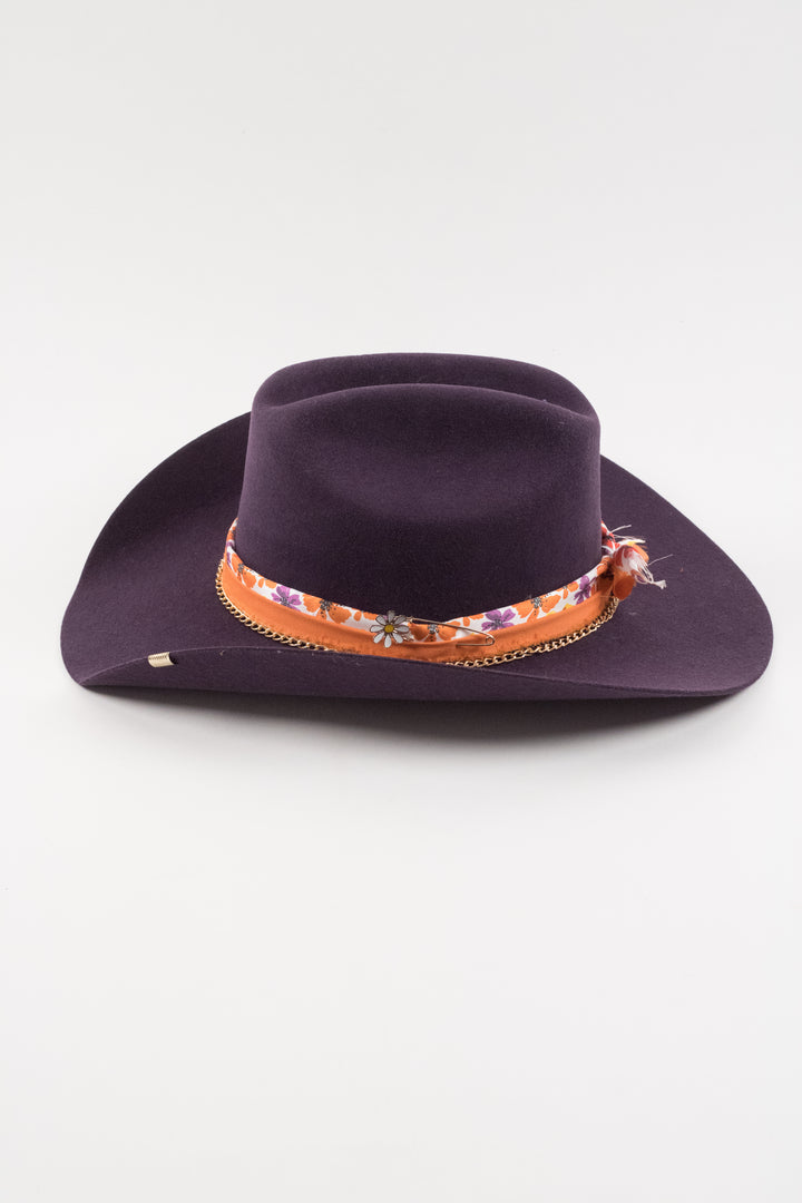The Daisy- Wren Merino Wool Western Hat - Purple