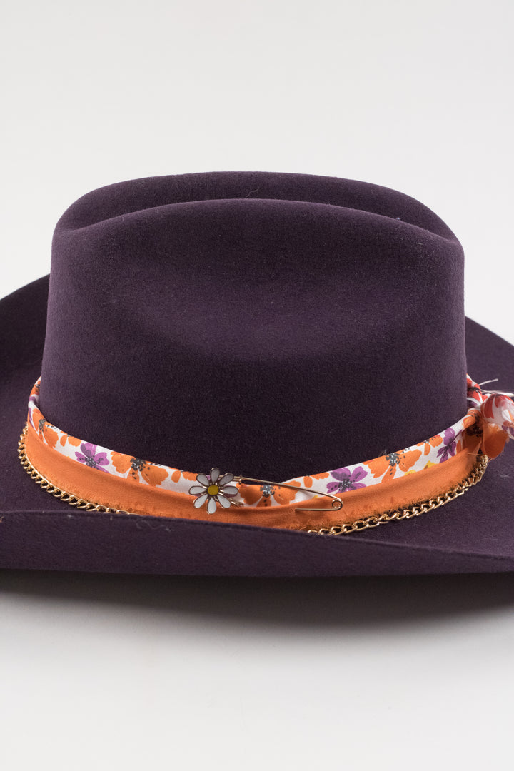 The Daisy- Wren Merino Wool Western Hat - Purple