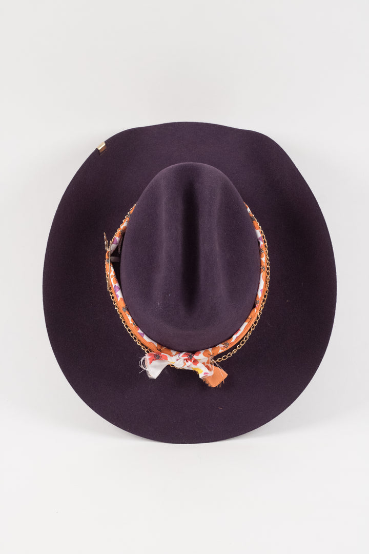 The Daisy- Wren Merino Wool Western Hat - Purple