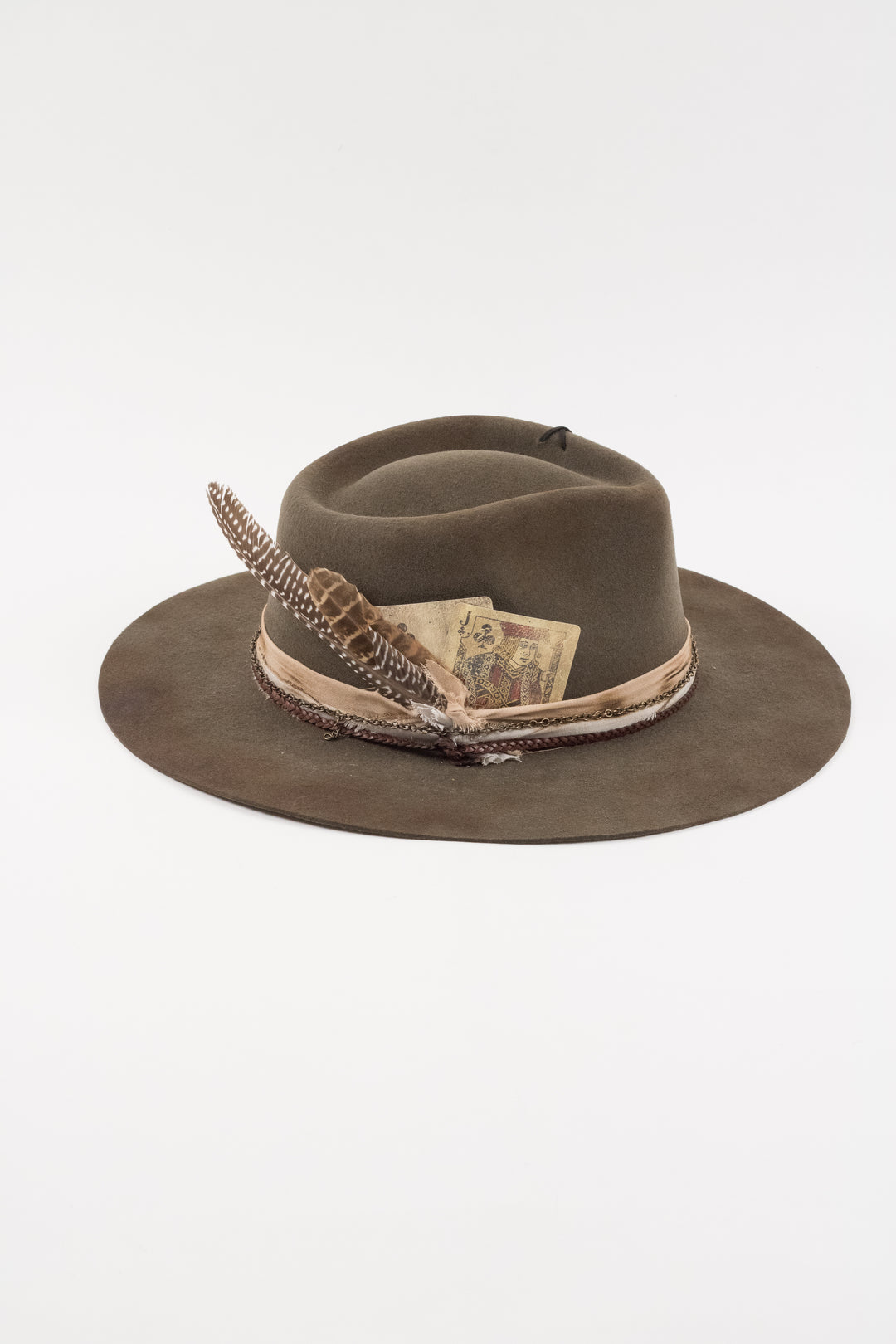 The Frankie Rancher - Wool Felt - Olive distressed