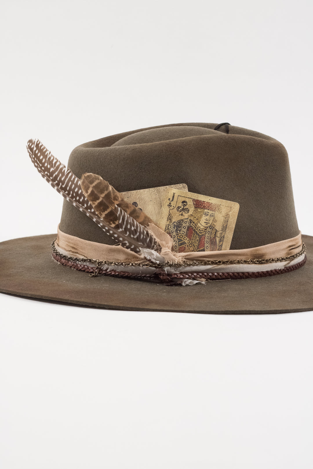 The Frankie Rancher - Wool Felt - Olive distressed