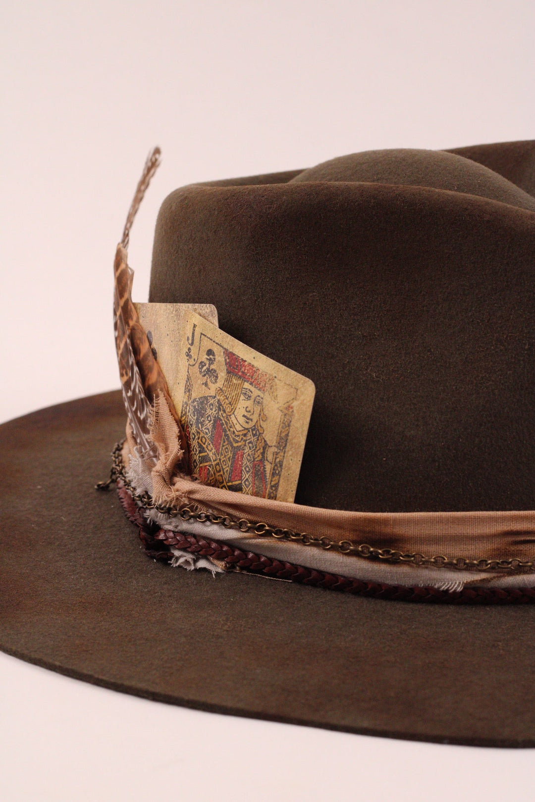 The Frankie Rancher - Wool Felt - Olive distressed