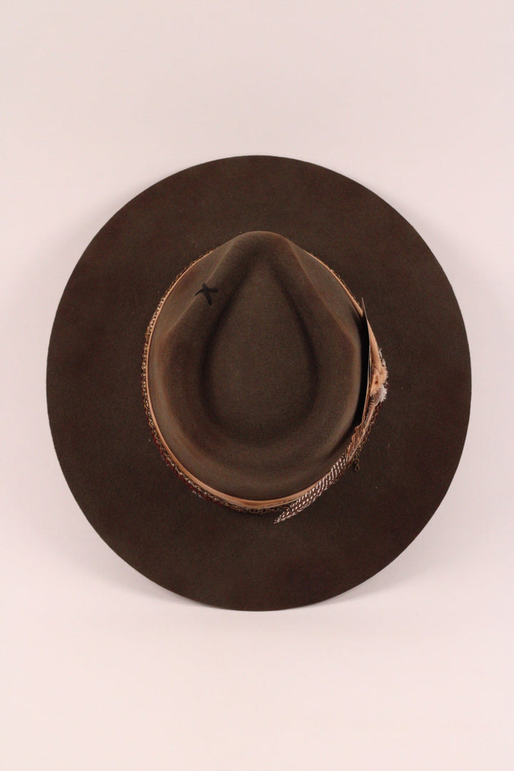 The Frankie Rancher - Wool Felt - Olive distressed